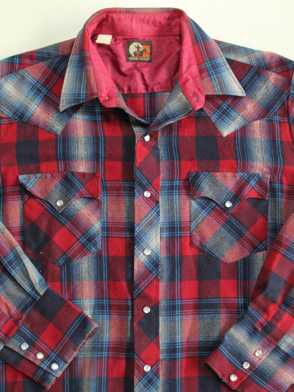 VINTAGE Open Range Pearl Snap Flannel